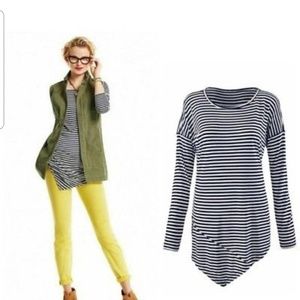 Cabi Boat Stripe Tee Style 5064 ***Flaw*** Navy